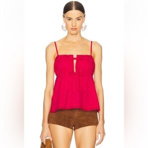 Ulla Johnson Cotton Dobby Sleeveless Top